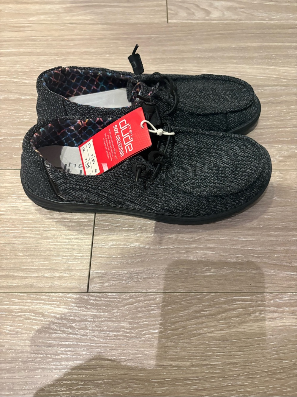 Hey Dude Women's Charcoal Knit Wally Loafer Flats New Size 9
